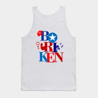 Puerto Rico Boriken Flag Colors Boricua Symbols Tank Top